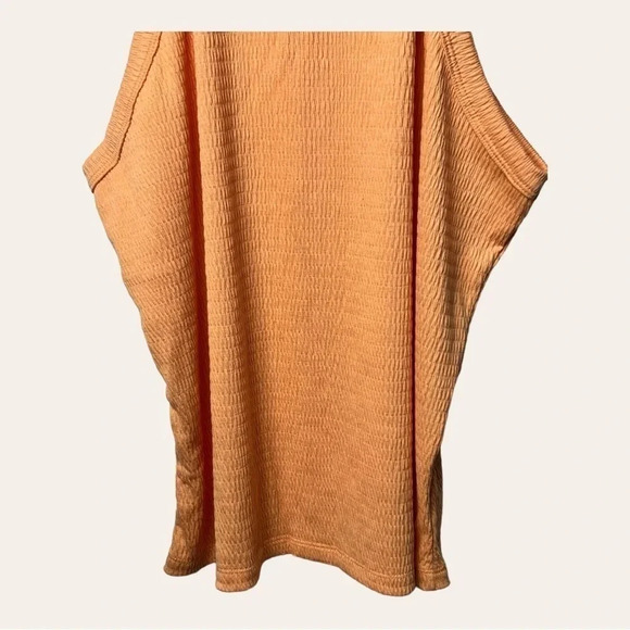 0485. WHITE BIRCH ORANGE‎ RIBBED SPAGHETTI STRAP TOP SIZE 1X SMOCKING - Picture 8 of 13